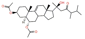 24-Methyl-3b,6a-diacetoxy-5a-cholest-9(11)-en-20-ol-23-one